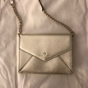 Kate Spade mini gold envelope crossbody bag